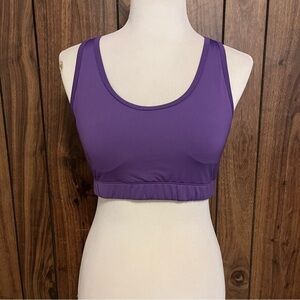 Zyia Active Women's Purple Mesh Racerback Athletic Gym Padded Sport Bra Sz L